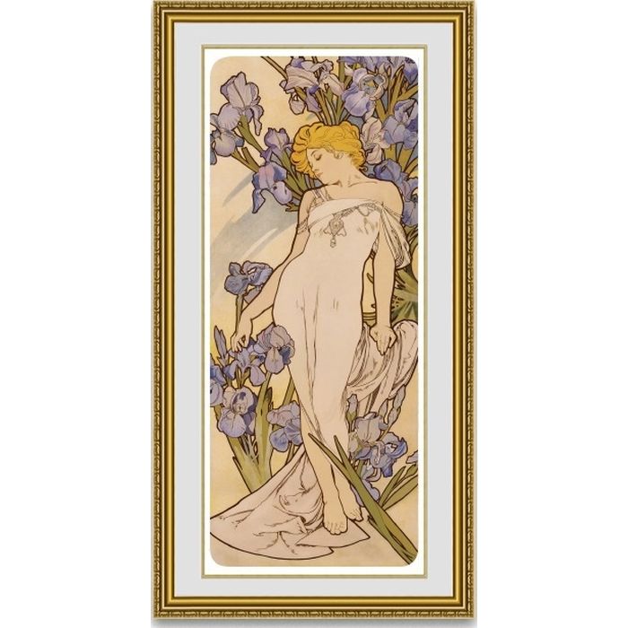 ミュシャ アイリス 額縁付き