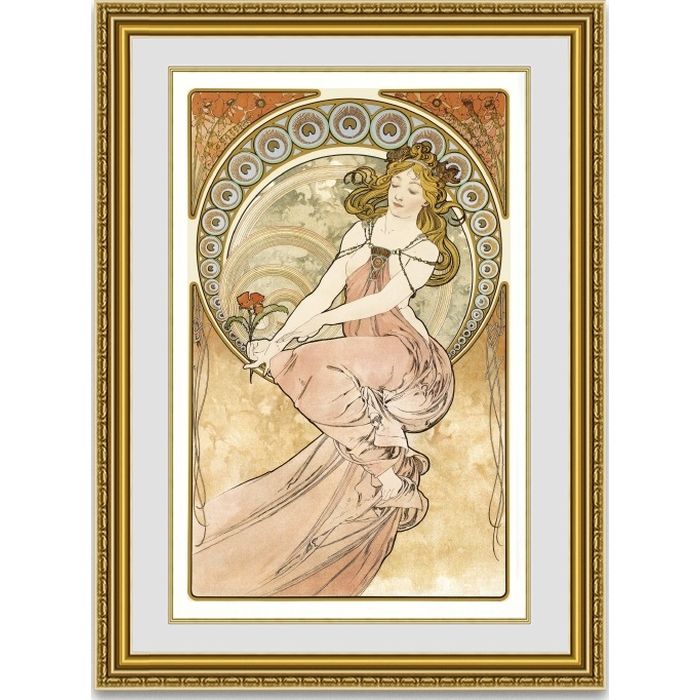 ミュシャ ４つの芸術 絵画 Painting 額縁付き
