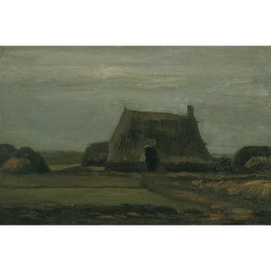  泥炭の山のある農場