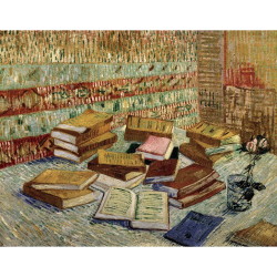  フランスの小説とバラのある静物