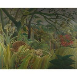 【オーダー油絵 】アンリ・ルソー 驚き 【選べるサイズ／選べる額縁付】