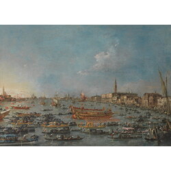 【オーダー油絵 】 フランチェスコ・グアルディ ヴェネツィアの復活祭のブチェンタウロ 【選べるサイズ／選べる額縁付】