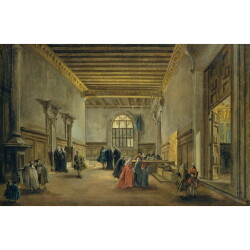 【オーダー油絵 】 フランチェスコ・グアルディ 大評議会室の副室 【選べるサイズ／選べる額縁付】