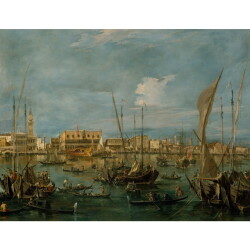 【オーダー油絵 】 フランチェスコ・グアルディ サン・マルコ湾からのヴェネツィア 【選べるサイズ／選べる額縁付】