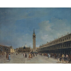 【オーダー油絵 】 フランチェスコ・グアルディ サン・マルコ広場 【選べるサイズ／選べる額縁付】