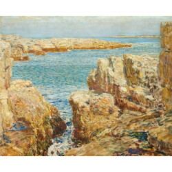 【オーダー油絵 】 フレデリック・チャイルド・ハッサム ショールズ諸島の海岸風景 【選べるサイズ／選べる額縁付】