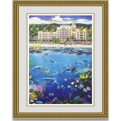 アレクサンダーチェン「WAIKIKI BEACH" HAWAII」 額縁付き