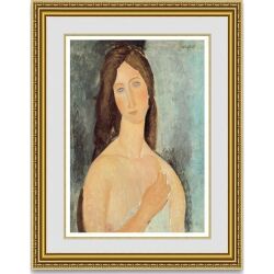 モディリアーニ肩をあらわにしたジャンヌ・エビュテルヌ 額縁付き