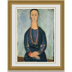 モディリアーニLa Femme au Collier de Corail 額縁付き