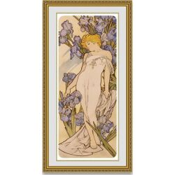 ミュシャ アイリス 額縁付き