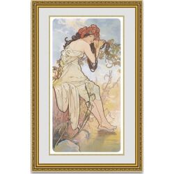 ミュシャ 四季　夏　サマー 額縁付き