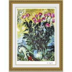シャガール 薔薇 額縁付き
