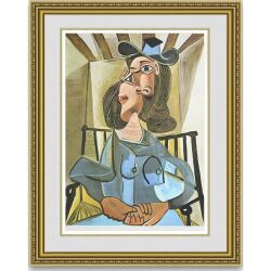 ピカソ Seated in An Armchair 額縁付き