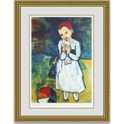 ピカソ 鳩と少女 額縁付き