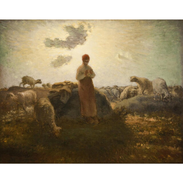 ジャン＝フランソワ・ミレー、【月明りの羊の囲い場】、希少な額装用画集より 自然の中の人間：「月明かりの羊小屋」とバルビゾン派の魅力