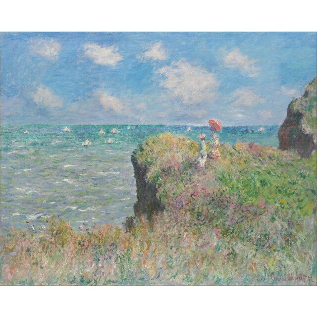 オーダー油絵 】クロード・モネ プールヴィルの断崖の上の散歩 