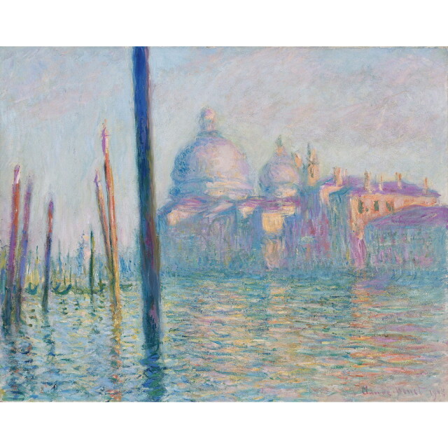 風景画　　油絵 ヴェネツィア、カナル・グランデ」、クロード・モネ、希少画集
