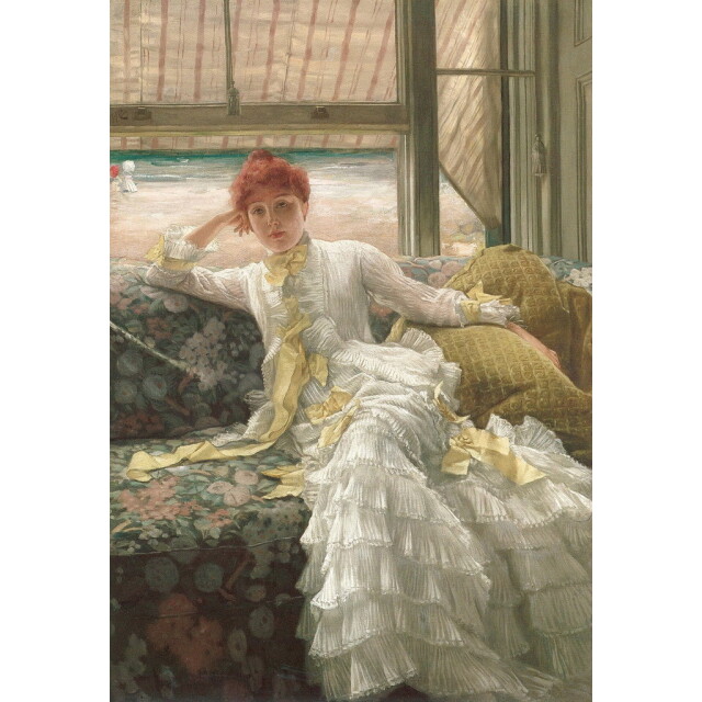 オーダー油絵 】ジェームズ・ティソ 海辺 【選べるサイズ／選べる額縁付】