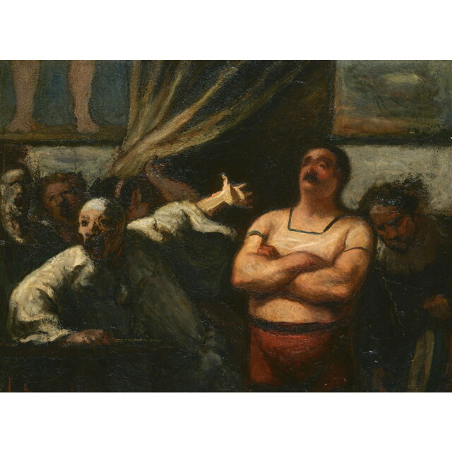 オーダー油絵 】オノレ・ドーミエ 力持ち 【選べるサイズ／選べる額縁付】