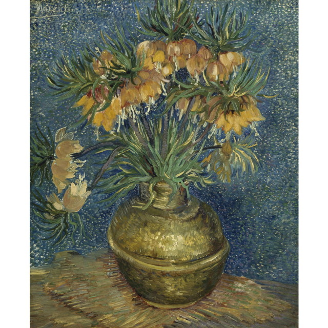 オーダー油絵 】ゴッホ 銅の花瓶のアミガサユリ 【選べるサイズ