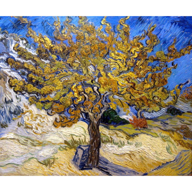 油絵 【Ａ2】オーダー オーダー油絵 】ゴッホ クワの木 【選べるサイズ／選べる額縁付】