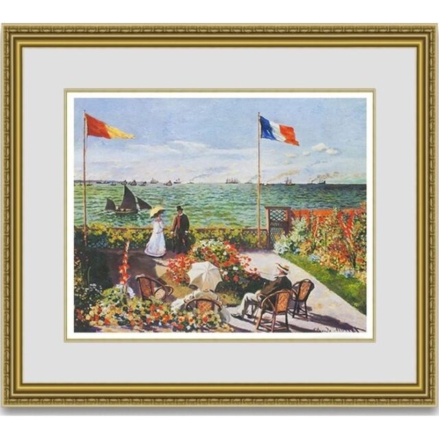 クロード・モネ、「Trerrace at Sainte-Adresse」、厳選 モネ サン・タドレスのテラスGarden at Sainte-Adresse ジクレー