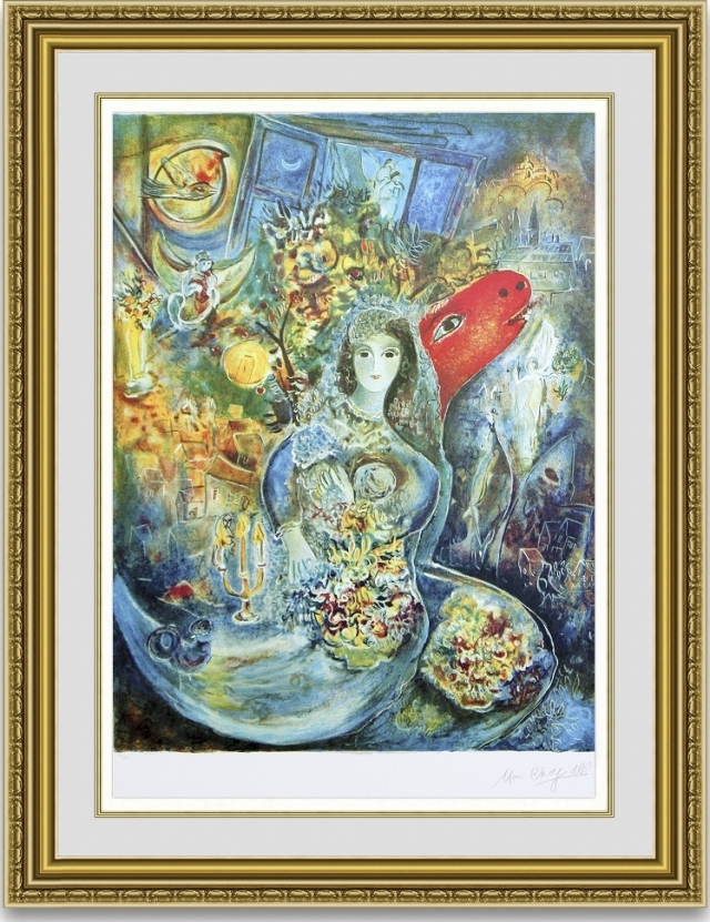 楽天ランキング1位受賞 おすすめ豪華額縁仕様シャガール 愛しのベラ の購入なら絵画販売のアートギャラリー南青山