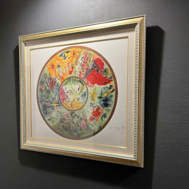 マルク・シャガール 温く 【パリ、オペラ座の天井装飾の下絵】 希少な 