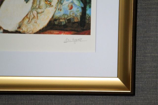 モク様予約済み　マルク・シャガール　エッフェル塔の新郎新婦　複製画 マルク シャガール絵画「エッフェル塔の新郎新婦」額縁4色選択
