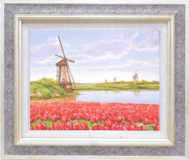 油彩画 「赤いチューリップ」 F6号 チューリップ(赤)」 by Hiro.K