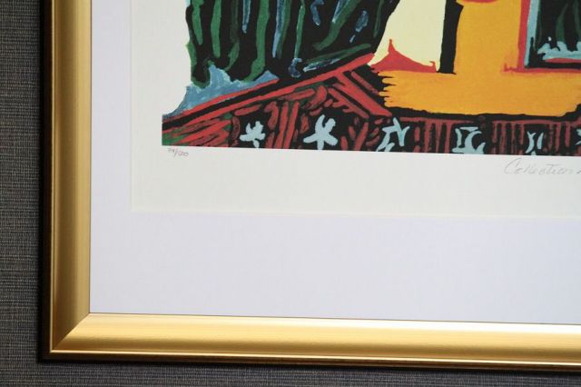 ピカソ、帽子をかぶった女、希少画集画、新品額装付 絵画 販売販売 パブロピカソ 帽子を被った女の胸像 額縁付き