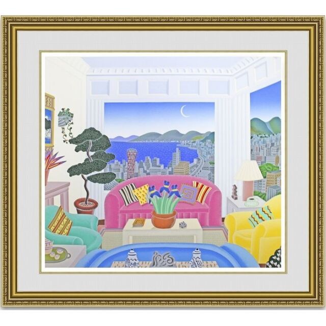 マックナイト 「神戸リビングルーム」 額縁付きの購入なら絵画販売の 