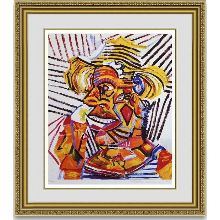 ピカソ Man with a Straw Hat 額縁付き