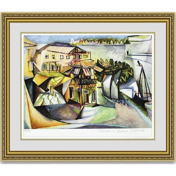 ピカソ ロワイヤンのカフェ 額縁付き