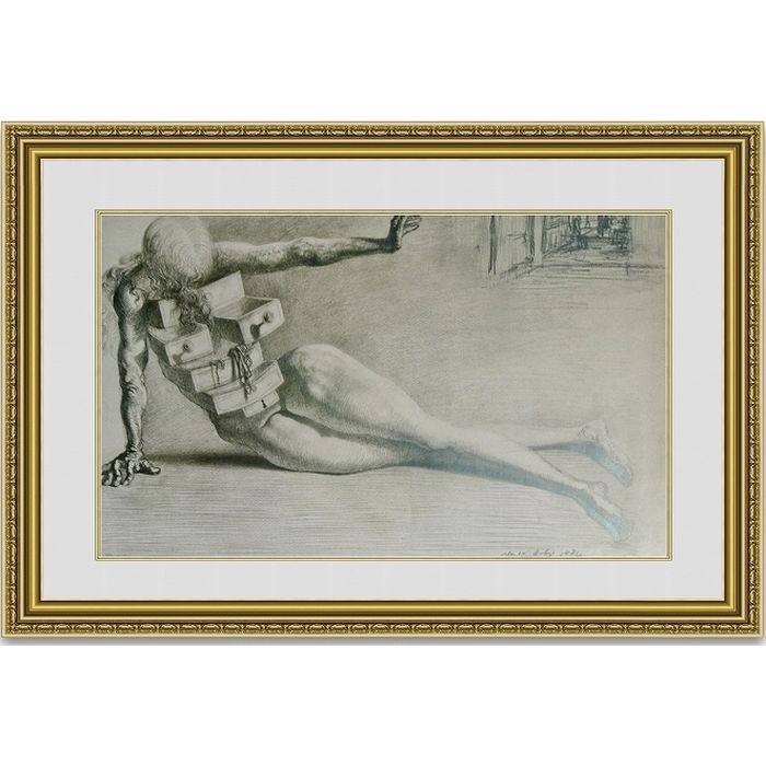 ダリ 「La Ciudad de los Cajones」 額縁付き