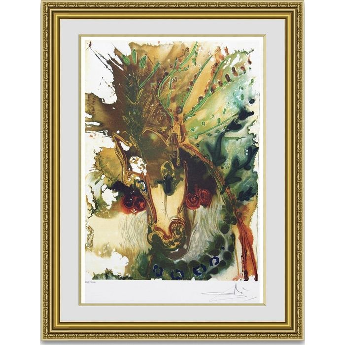 ダリ 「牡牛の頭」 額縁付き