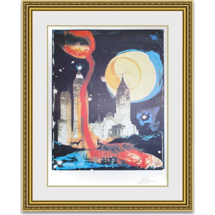 ダリ 「マンハッタンスカイライン」 額縁付き