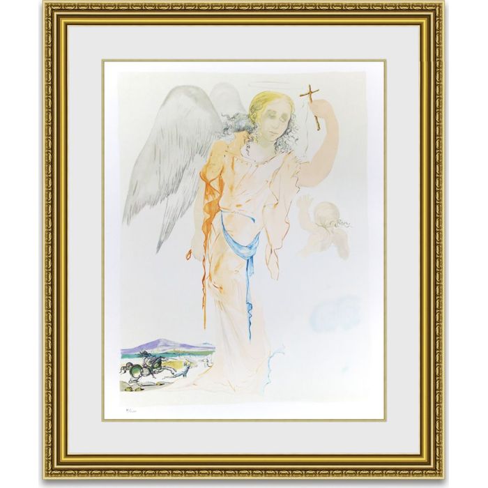 ダリ 「Angel with Cross」 額縁付き