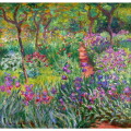 【オーダー油絵 】クロード・モネ ジヴェルニーの庭のアヤメ 【選べるサイズ／選べる額縁付】