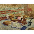  フランスの小説とバラのある静物