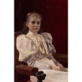 【オーダー油絵 】グスタフ・クリムト 座っている若い女性 【選べるサイズ／選べる額縁付】