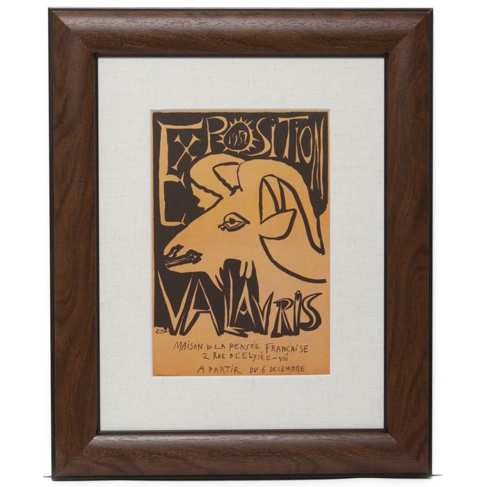 【ヴィンテージアート ムルロー工房】パブロピカソ1952 Exposition Vallauris Poster Goat Art  【フルオーダー額縁付】