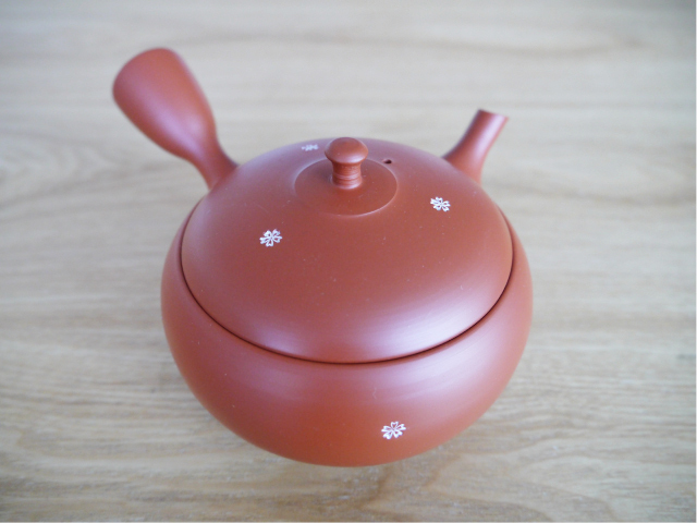 かわいい急須【常滑焼手作り急須 作家 北龍作 朱花】陶製網