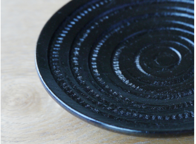 茶托（ちゃたく） 時代塗 黒 木製（ナツメ）】 直径105mm 日本茶