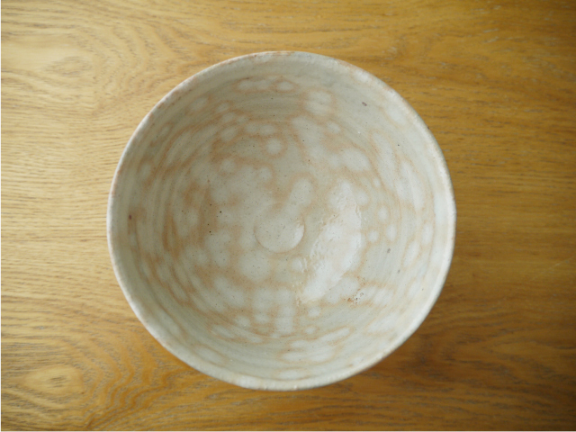 NO526 萩焼　茶碗　抹茶碗 萩焼 節夫 作 かいらぎ 白萩 抹茶碗
