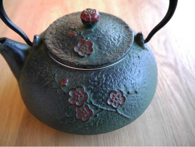 カラー南部鉄瓶 急須 東雲 緑】400cc