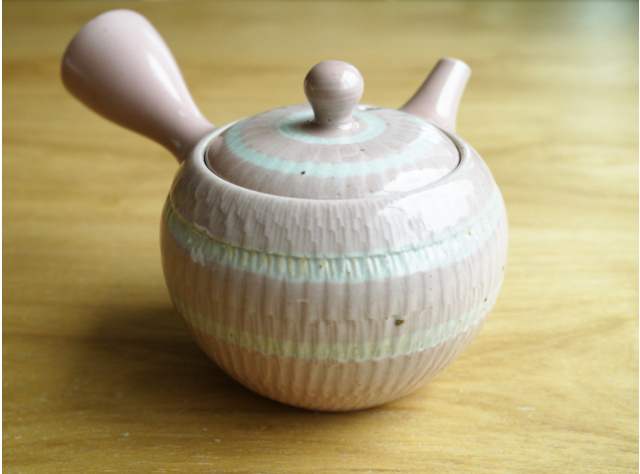 急須かわいい【常滑焼急須 ピンク 板網】300cc 日本茶・ハーブ緑茶
