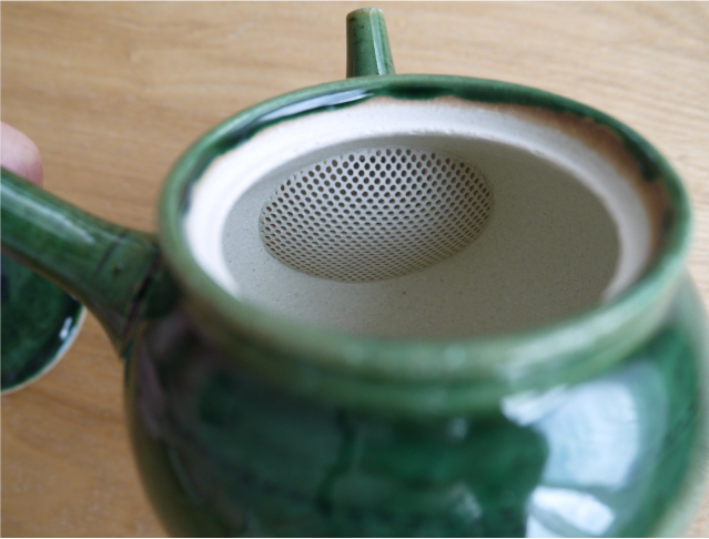 急須かわいい【常滑焼手作り急須 作家 前川淳蔵作 苔庭】陶製網