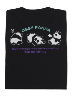 Tシャツ OSS!! パンダ 黒