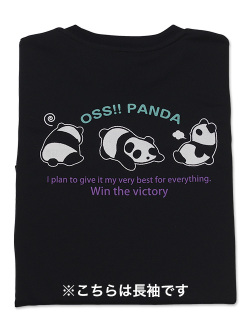 Tシャツ OSS!! パンダ 長袖 黒